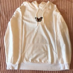 SHEIN white butterfly hoodie